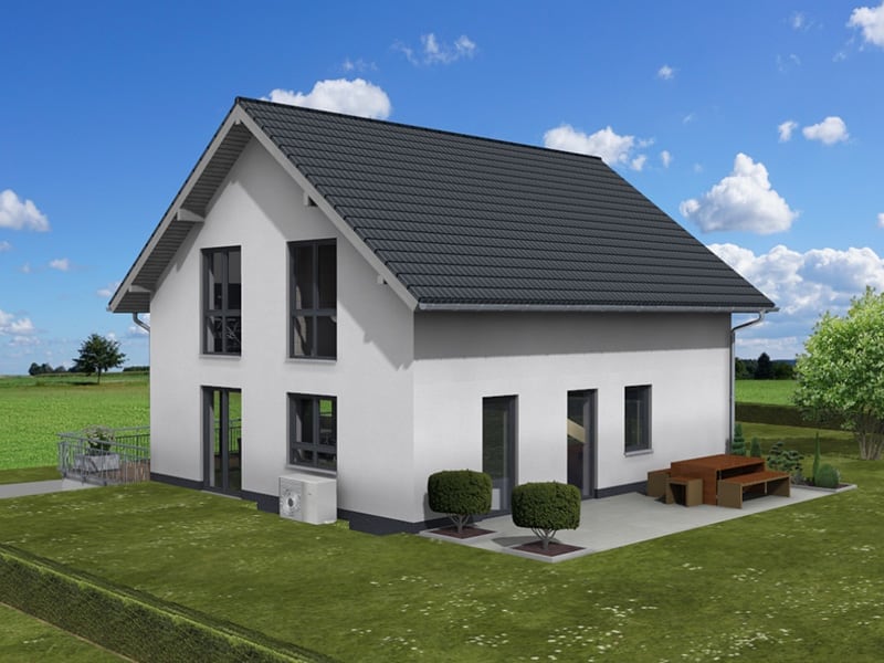 Ein fertiggestelltes schlüsselfertiges Wohnhaus
